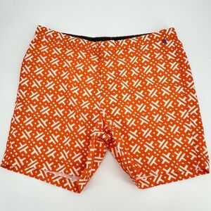 Lands’ End Men’s Stylish Orange Swim Shorts New Lined w/Pockets Swim Size 42